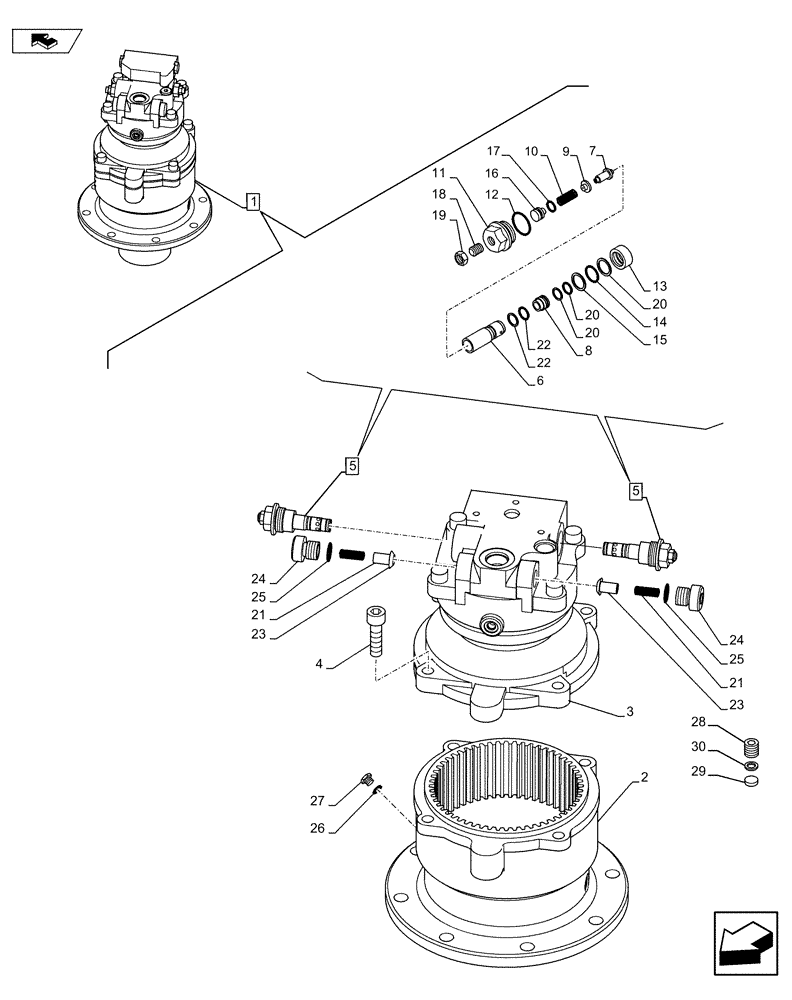 Схема запчастей Case CX75C SR - (35.352.AL[02]) - SWING REDUCTION MOTOR (35) - HYDRAULIC SYSTEMS