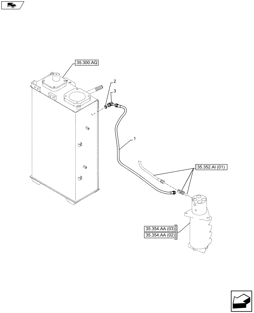 Схема запчастей Case CX75C SR - (35.310.AG[07]) - OIL RETURN LINE (35) - HYDRAULIC SYSTEMS