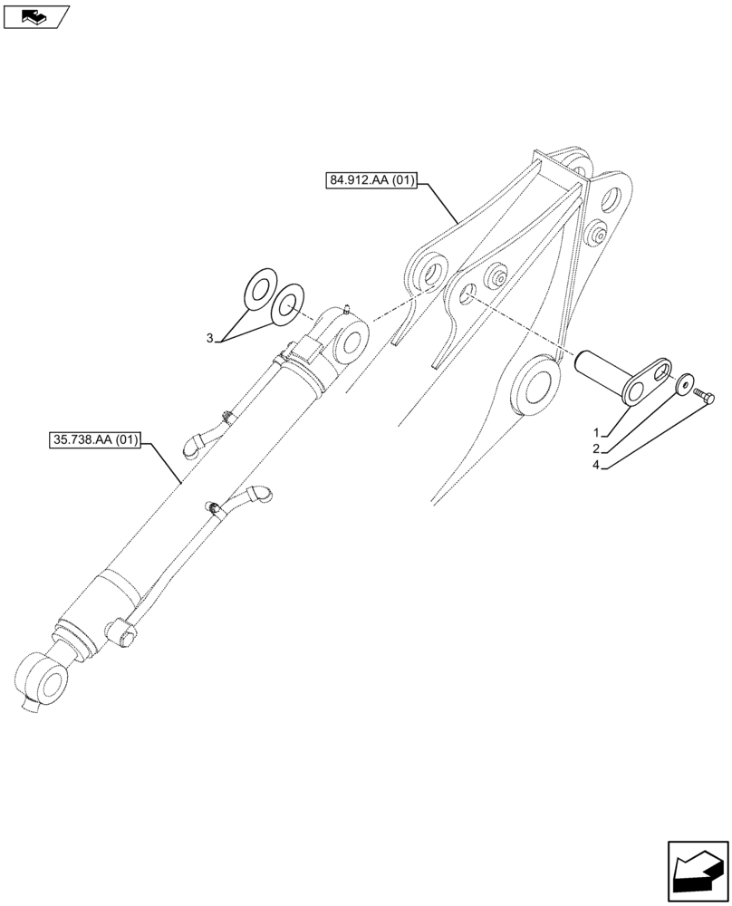 Схема запчастей Case CX75C SR - (84.910.AC[06]) - VAR - 481265 - PIN (84) - BOOMS, DIPPERS & BUCKETS