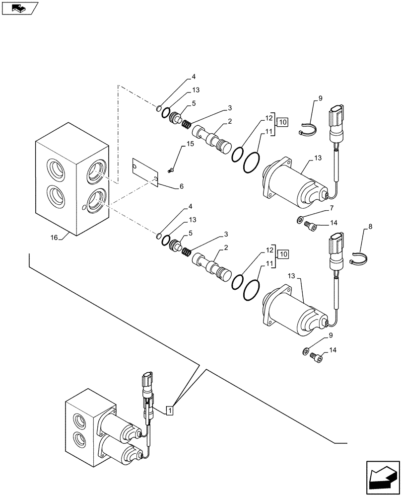 Схема запчастей Case CX80C - (35.357.AI[02]) - VAR - 461868 - UNDERCARRIAGE SOLENOID VALVE (35) - HYDRAULIC SYSTEMS