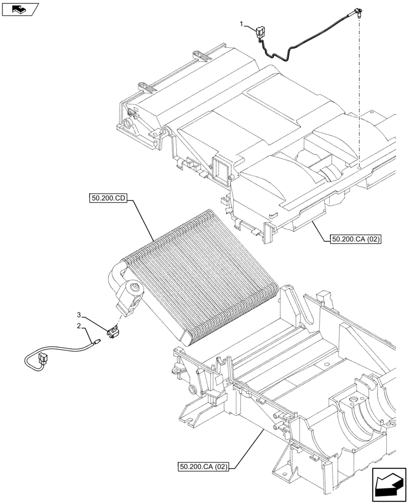 Схема запчастей Case CX75C SR - (55.050.AT) - TEMPERATURE SENSOR (55) - ELECTRICAL SYSTEMS