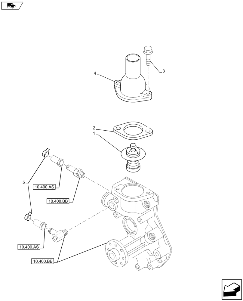 Схема запчастей Case CX75C SR - (10.400.BC) - THERMOSTAT (10) - ENGINE