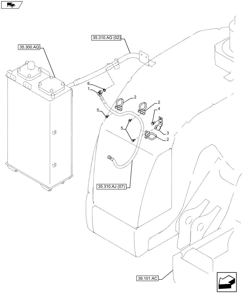 Схема запчастей Case CX75C SR - (35.310.AJ[13]) - VAR - 461559, 481064 - CONTROL VALVE HOSE (35) - HYDRAULIC SYSTEMS