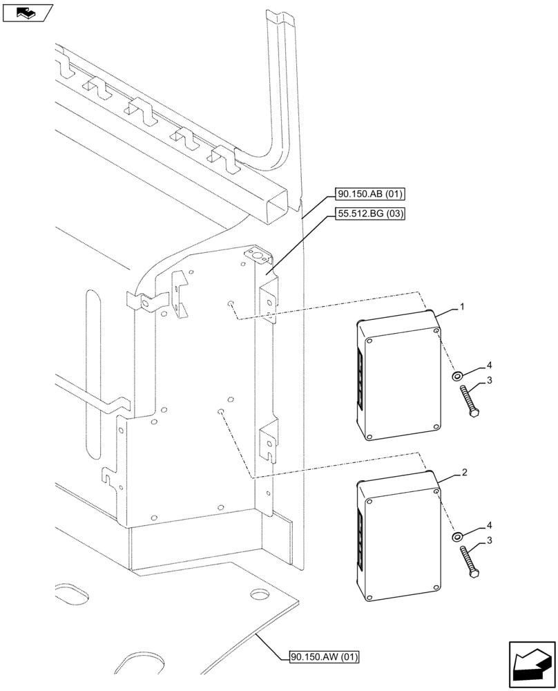 Схема запчастей Case CX75C SR - (55.640.AG) - ELECTRONIC MODULE (55) - ELECTRICAL SYSTEMS