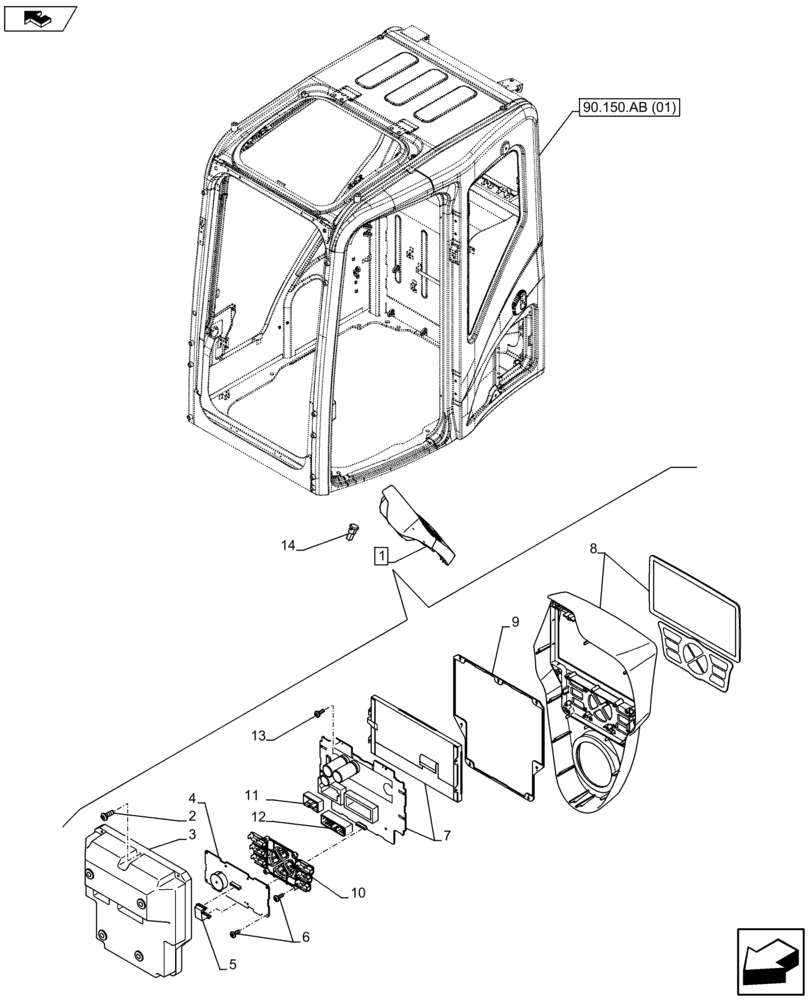 Схема запчастей Case CX75C SR - (55.512.BQ) - INSTRUMENT CLUSTER (55) - ELECTRICAL SYSTEMS