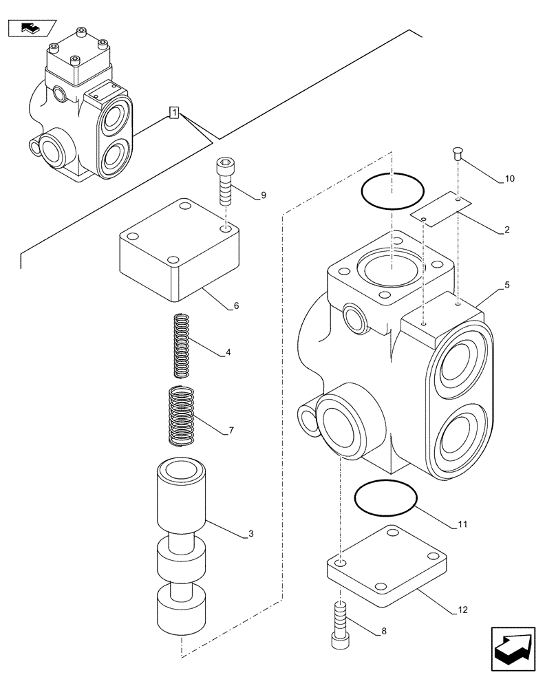 Схема запчастей Case CX75C SR - (35.357.AL) - VAR - 461868 - PILOT MAIN RELIEF VALVE (35) - HYDRAULIC SYSTEMS