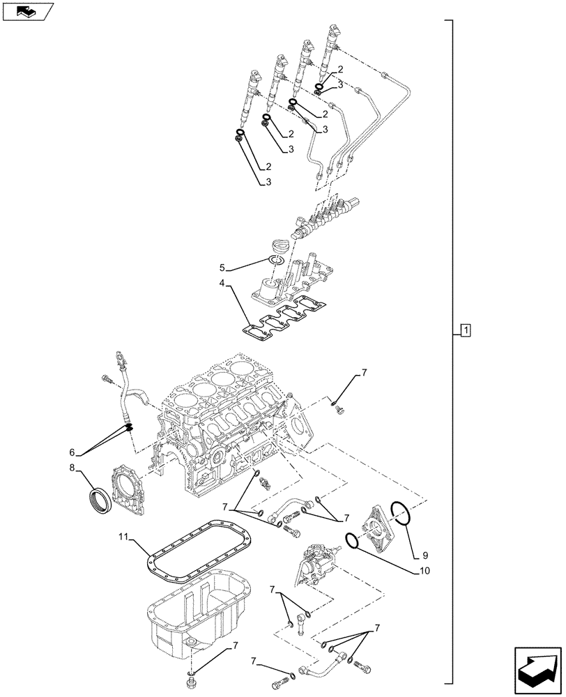 Схема запчастей Case CX75C SR - (10.001.AD[03]) - ENGINE (10) - ENGINE