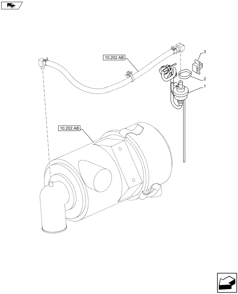 Схема запчастей Case CX75C SR - (55.014.AC) - AIR CLEANER RESTRICTION SENSOR (55) - ELECTRICAL SYSTEMS