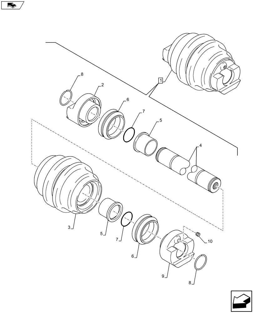 Схема запчастей Case CX75C SR - (48.138.AB[02]) - TRACK FRAME ROLLER (48) - TRACKS & TRACK SUSPENSION