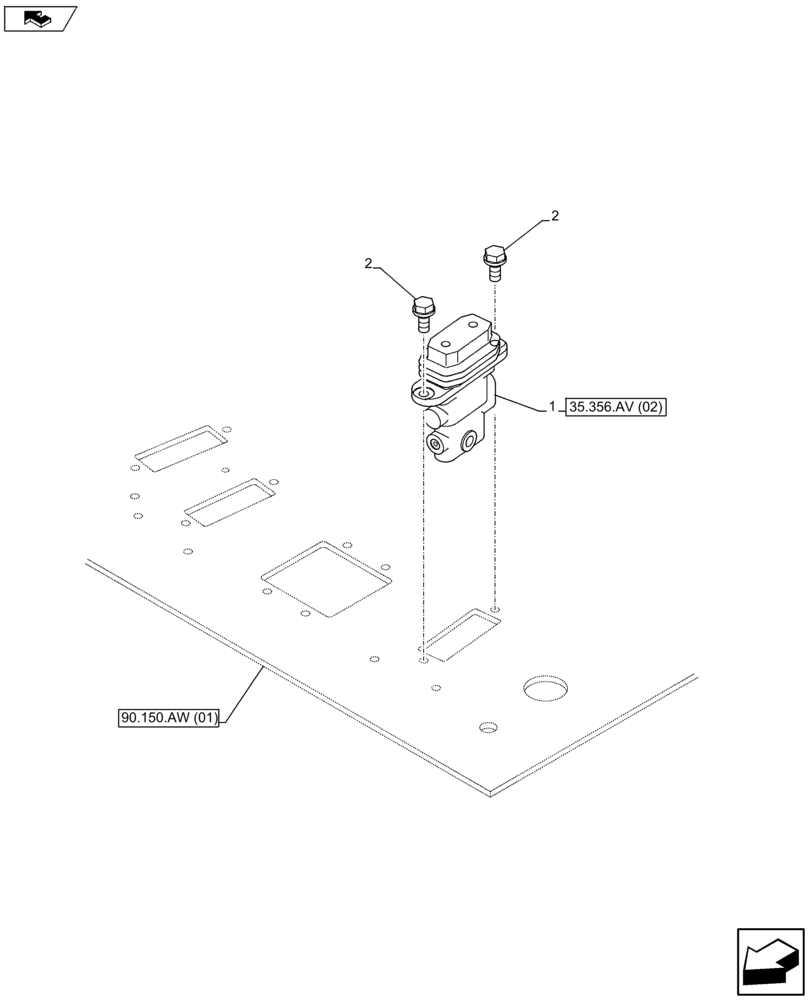 Схема запчастей Case CX75C SR - (35.356.AV[06]) - COMMAND VALVE (35) - HYDRAULIC SYSTEMS