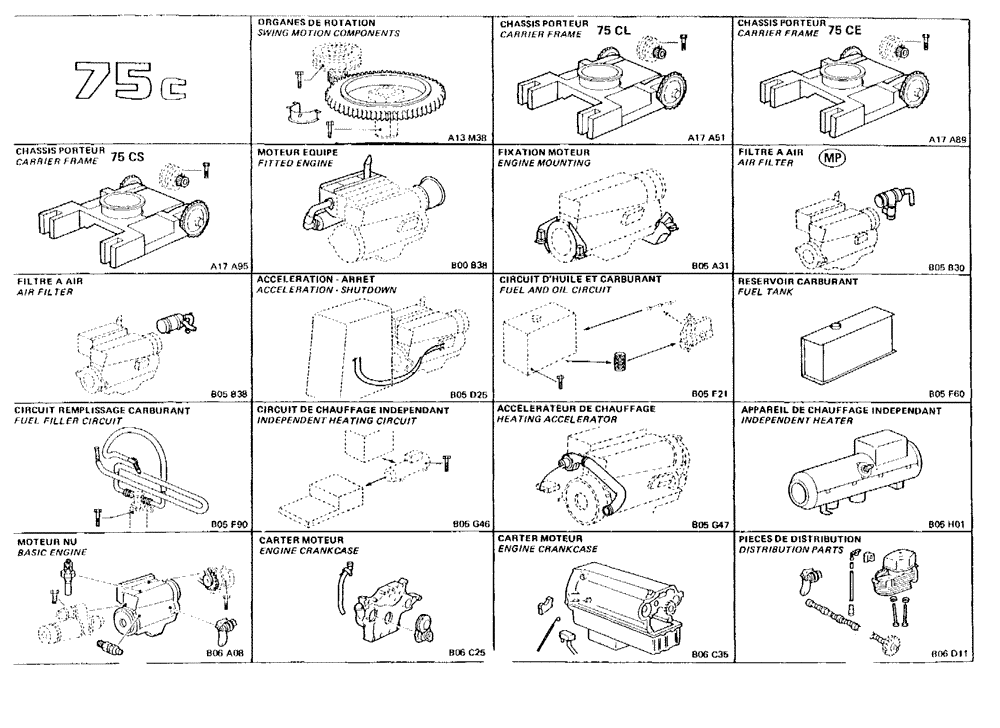 Схема запчастей Case 75C - (001B) - 75C (00) - PICTORIAL INDEX