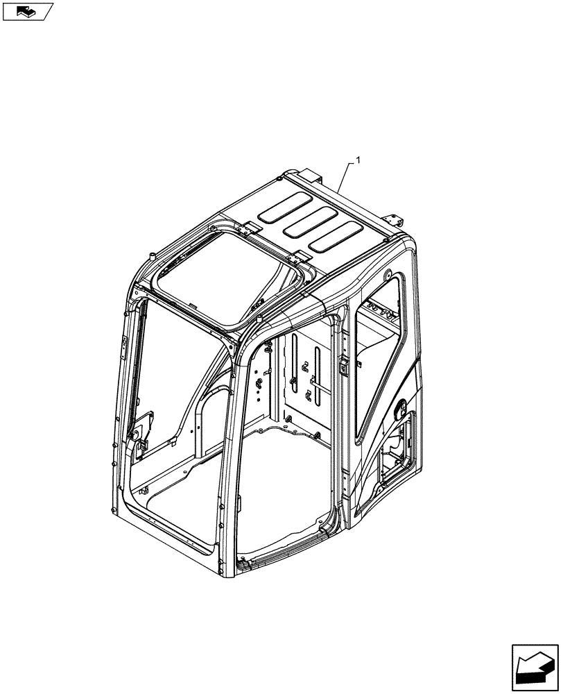 Схема запчастей Case CX80C - (90.150.AB[01]) - CAB, NA (90) - PLATFORM, CAB, BODYWORK AND DECALS