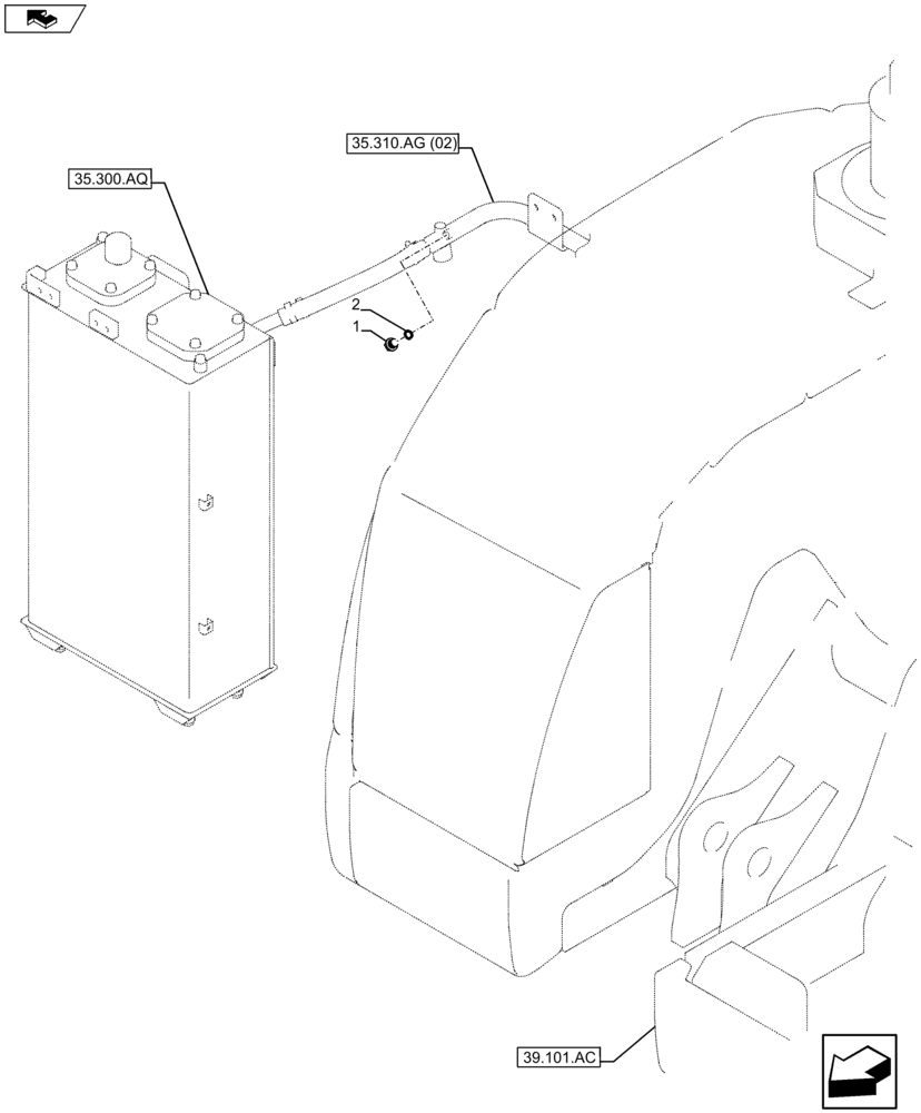 Схема запчастей Case CX75C SR - (35.310.AJ[12]) - VAR - 461559, 481064 - CONTROL VALVE HOSE (35) - HYDRAULIC SYSTEMS