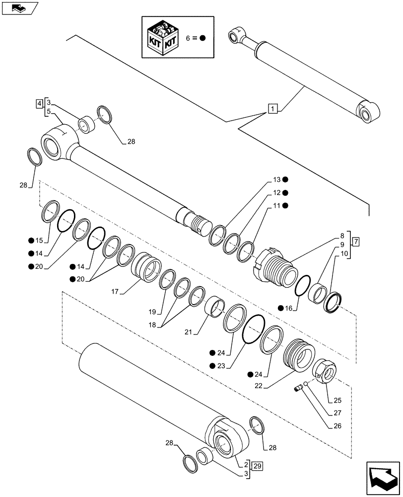 Схема запчастей Case CX75C SR - (35.736.AA[04]) - VAR - 481064 - BOOM CYLINDER (35) - HYDRAULIC SYSTEMS