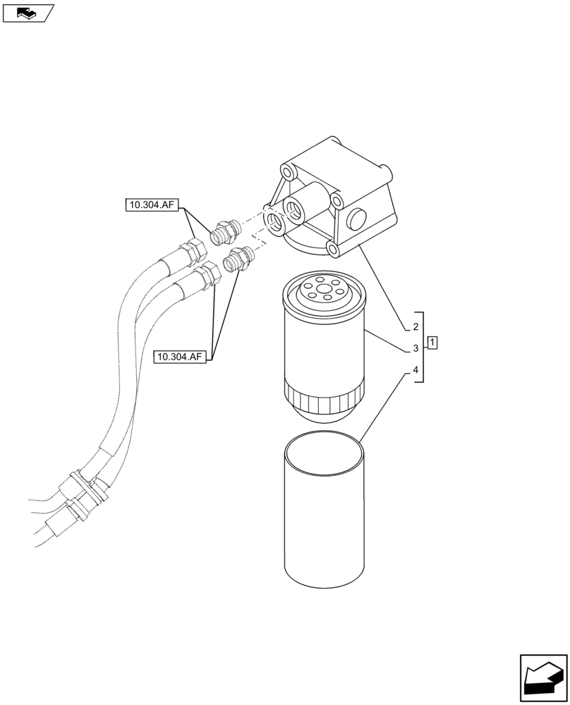 Схема запчастей Case CX75C SR - (10.304.AE) - ENGINE OIL FILTER (10) - ENGINE