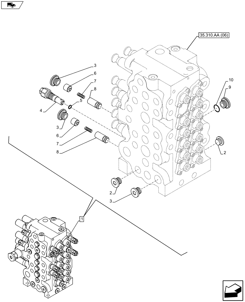 Схема запчастей Case CX75C SR - (35.310.AA[24]) - VAR - 461025 - CONTROL VALVE (35) - HYDRAULIC SYSTEMS