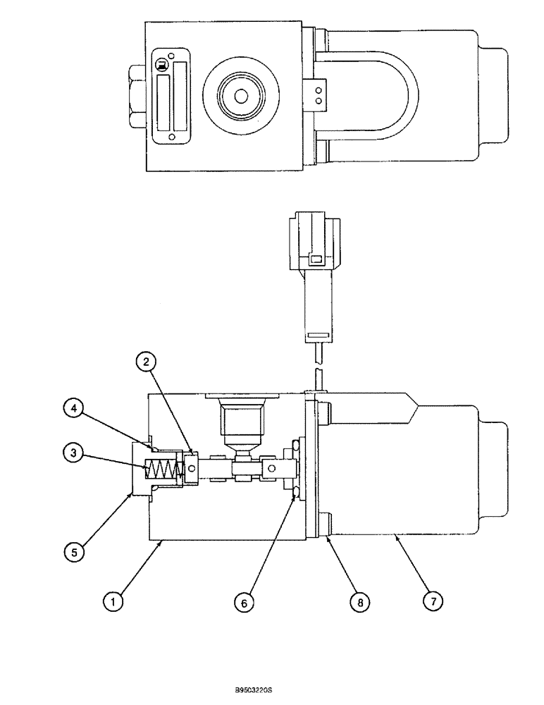 Схема запчастей Case 9060B - (8-136) - SOLENOID VALVE (08) - HYDRAULICS