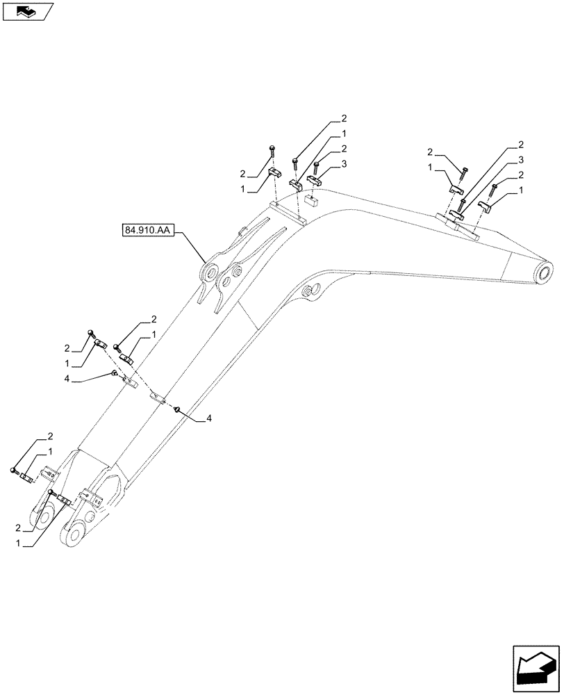 Схема запчастей Case CX80C - (35.736.AC[03]) - BOOM CYLINDER LINE (35) - HYDRAULIC SYSTEMS