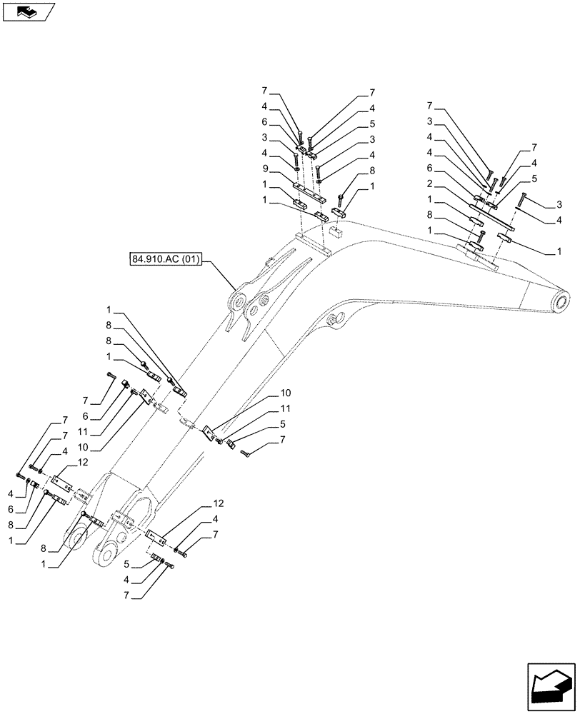 Схема запчастей Case CX80C - (35.360.AB[10]) - VAR - 461561, 461865, 461868 - HAMMER LINE (35) - HYDRAULIC SYSTEMS