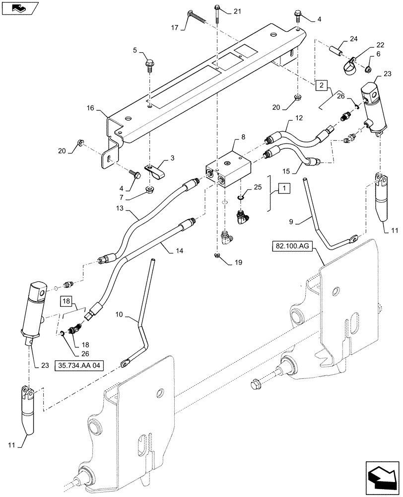 Схема запчастей Case SR130 - (35.734.AA[03]) - HYDRAULIC COUPLER (35) - HYDRAULIC SYSTEMS