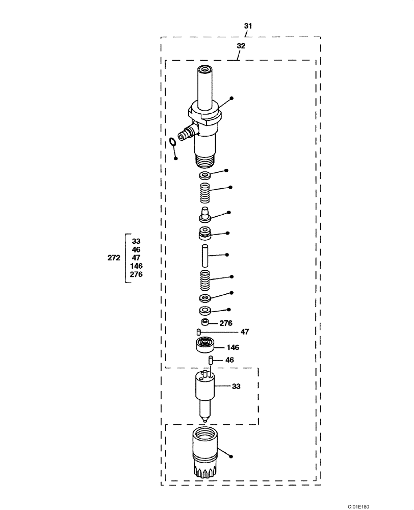 Схема запчастей Case CX800 - (03-09) - FUEL INJECTOR (03) - FUEL SYSTEM