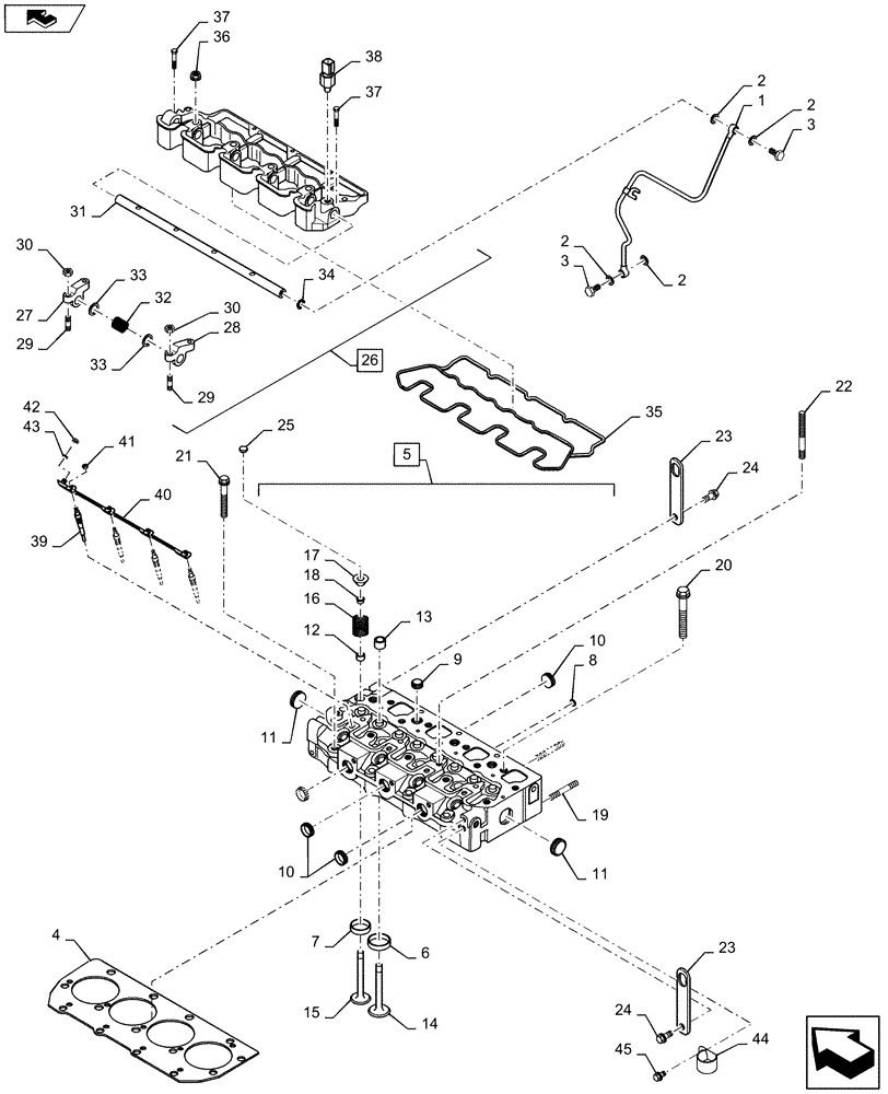 Схема запчастей Case SR160 - (10.101.AA) - CYLINDER HEAD & RELATED PARTS (10) - ENGINE