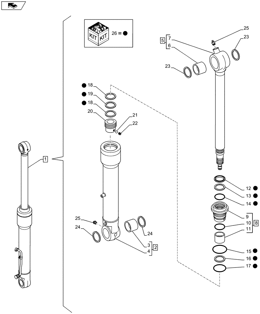 Схема запчастей Case CX80C - (35.738.AA) - VAR - 481265, 781172 - BUCKET CYLINDER (35) - HYDRAULIC SYSTEMS