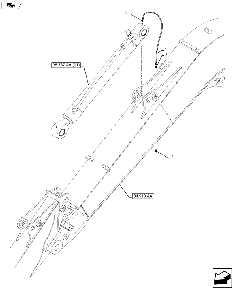 Схема запчастей Case CX80C - (71.460.AF[01]) - VAR - 481858 - LUBRICATION LINE (71) - LUBRICATION SYSTEM