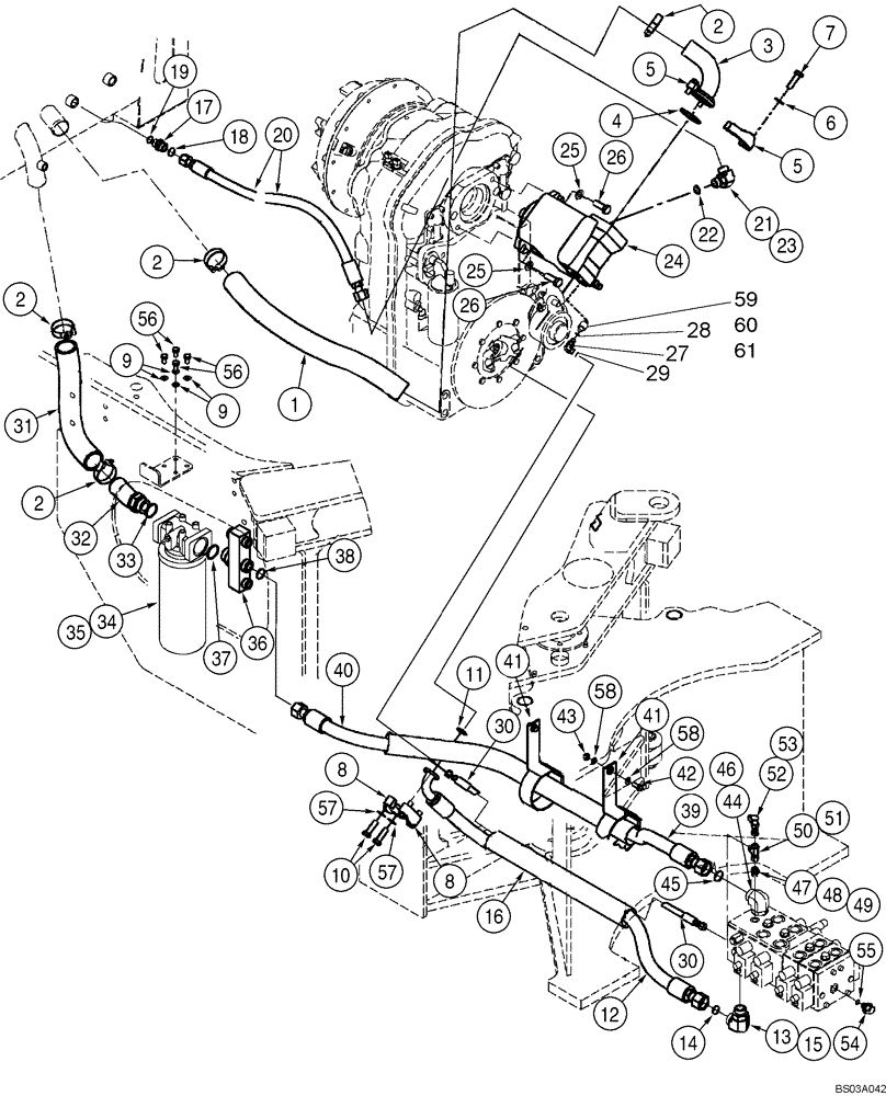 Схема запчастей Case 621D - (08-01B) - HYDRAULICS - RESERVOIR TO HYDRAULIC PUMP (08) - HYDRAULICS