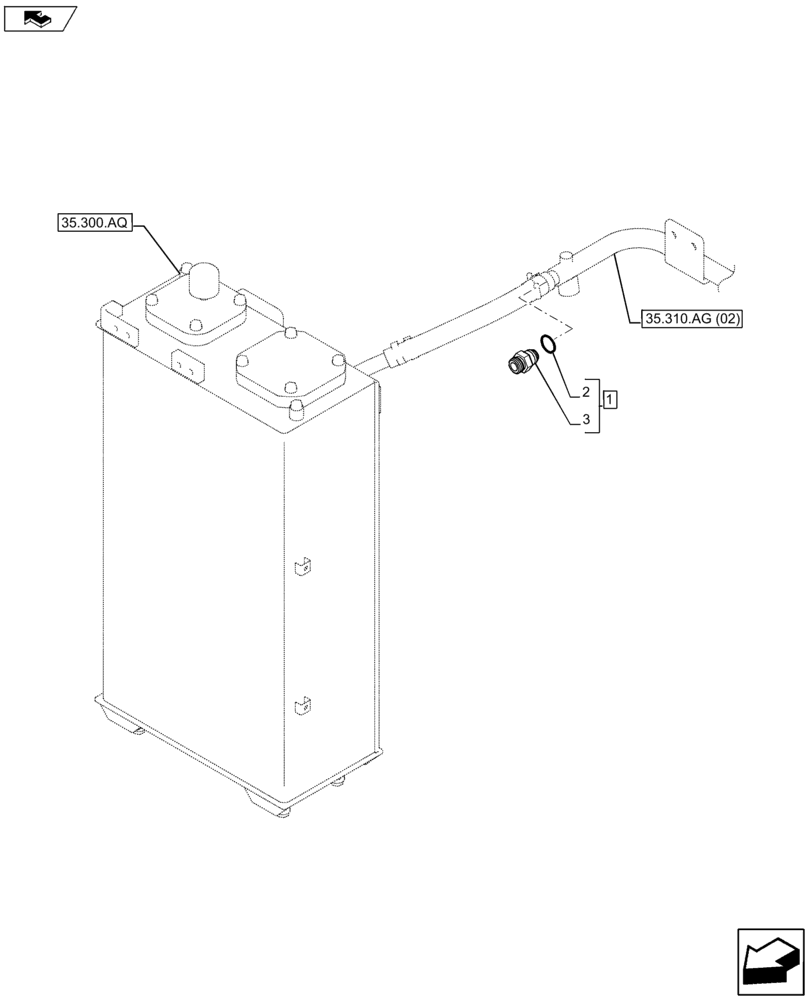 Схема запчастей Case CX80C - (35.310.AG[11]) - VAR - 481064, 481559 - OIL RETURN LINE (35) - HYDRAULIC SYSTEMS