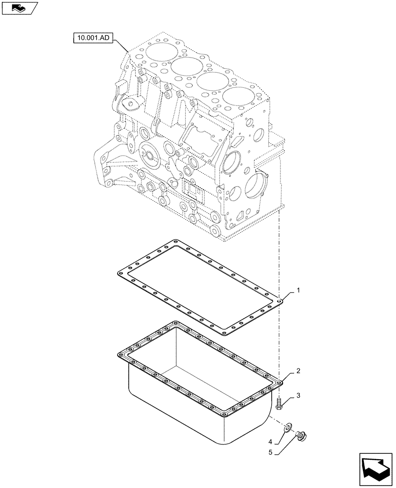 Схема запчастей Case SR130 - (10.102.AP) - OIL PAN (10) - ENGINE