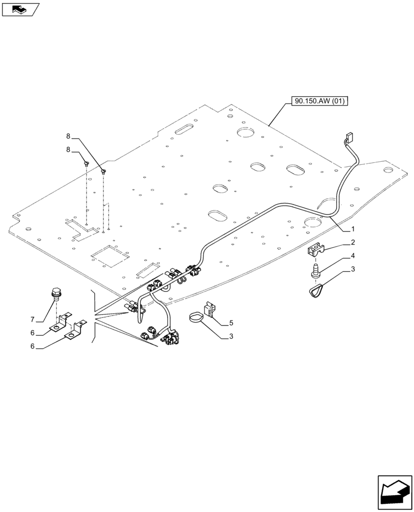 Схема запчастей Case CX80C - (55.510.BO[01]) - PLATFORM MAIN WIRE HARNESS (55) - ELECTRICAL SYSTEMS