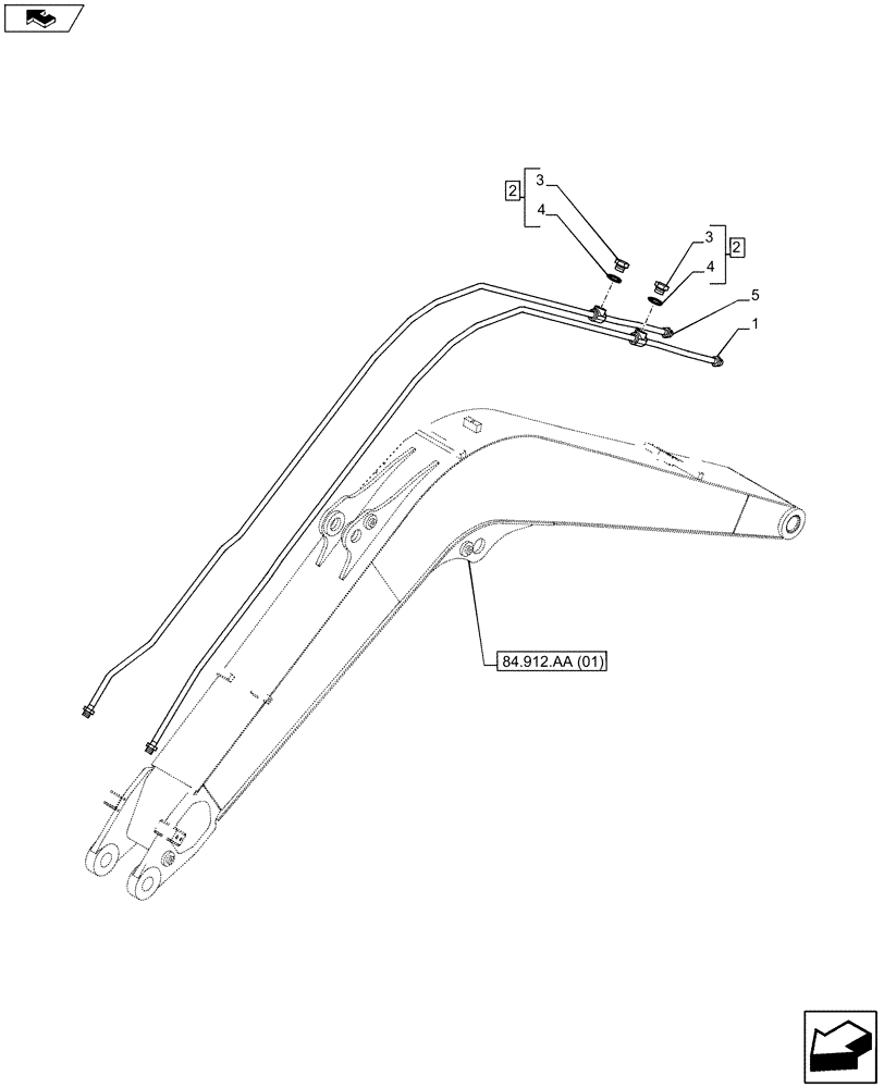 Схема запчастей Case CX80C - (35.360.AB[03]) - VAR - 461865, 461868, 461561 - HAMMER LINE (35) - HYDRAULIC SYSTEMS