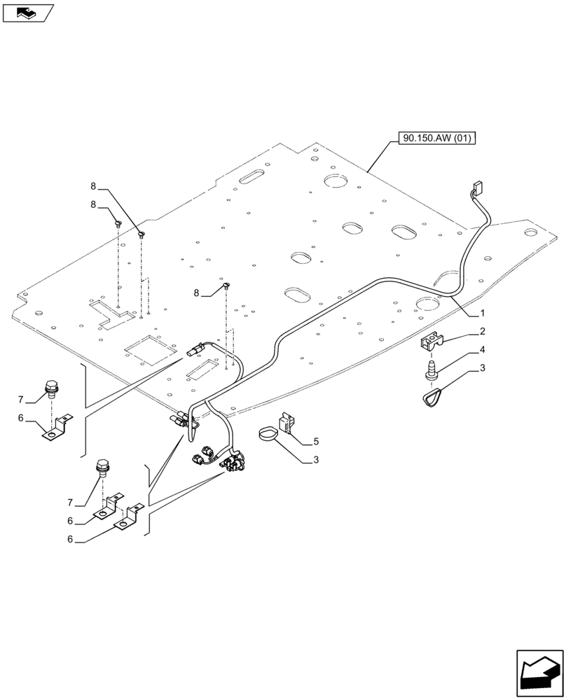 Схема запчастей Case CX80C - (55.510.BO[02]) - PLATFORM MAIN WIRE HARNESS (55) - ELECTRICAL SYSTEMS