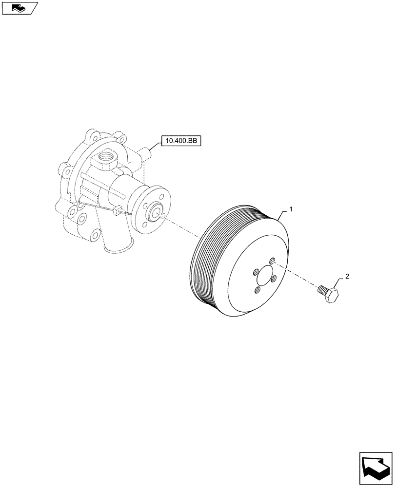 Схема запчастей Case SR160 - (10.414.AD) - FAN PULLEY (10) - ENGINE