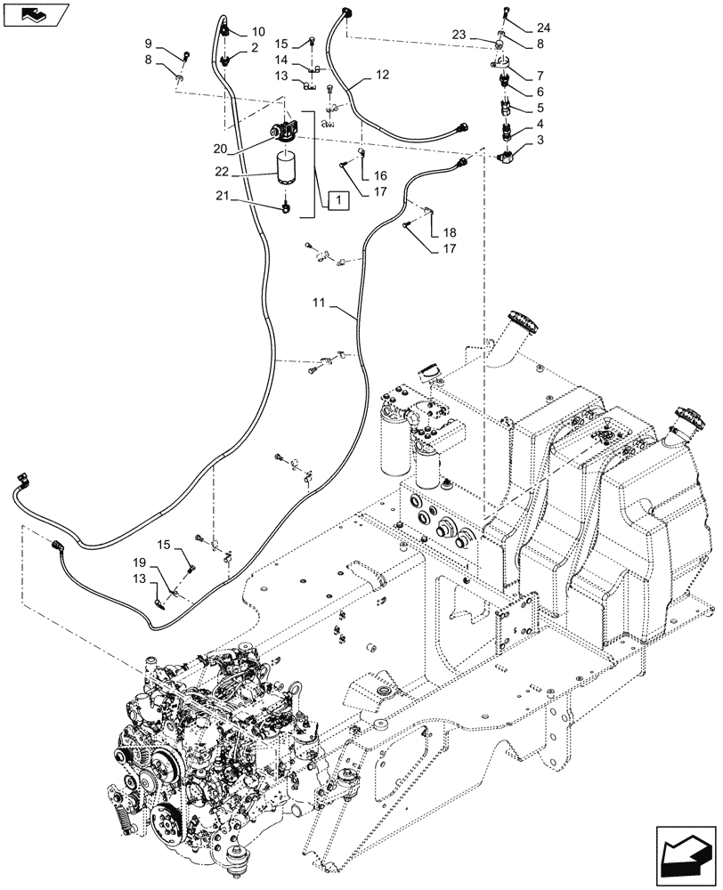 Схема запчастей Case 750M WT/LGP - (10.216.AL[01]) - FUEL TANK (10) - ENGINE