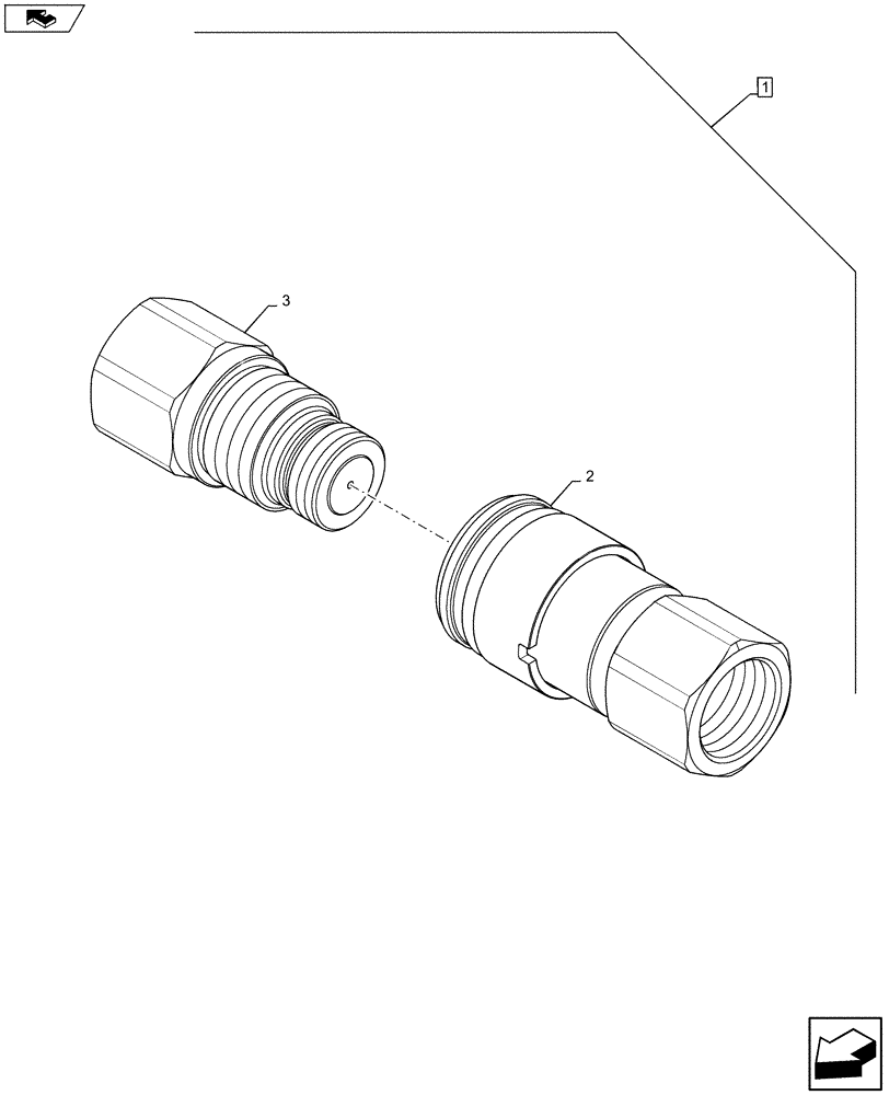 Схема запчастей Case 580SN - (88.035.74) - DIA KIT, AUXILIARY QUICK DISCONNECT (88) - ACCESSORIES