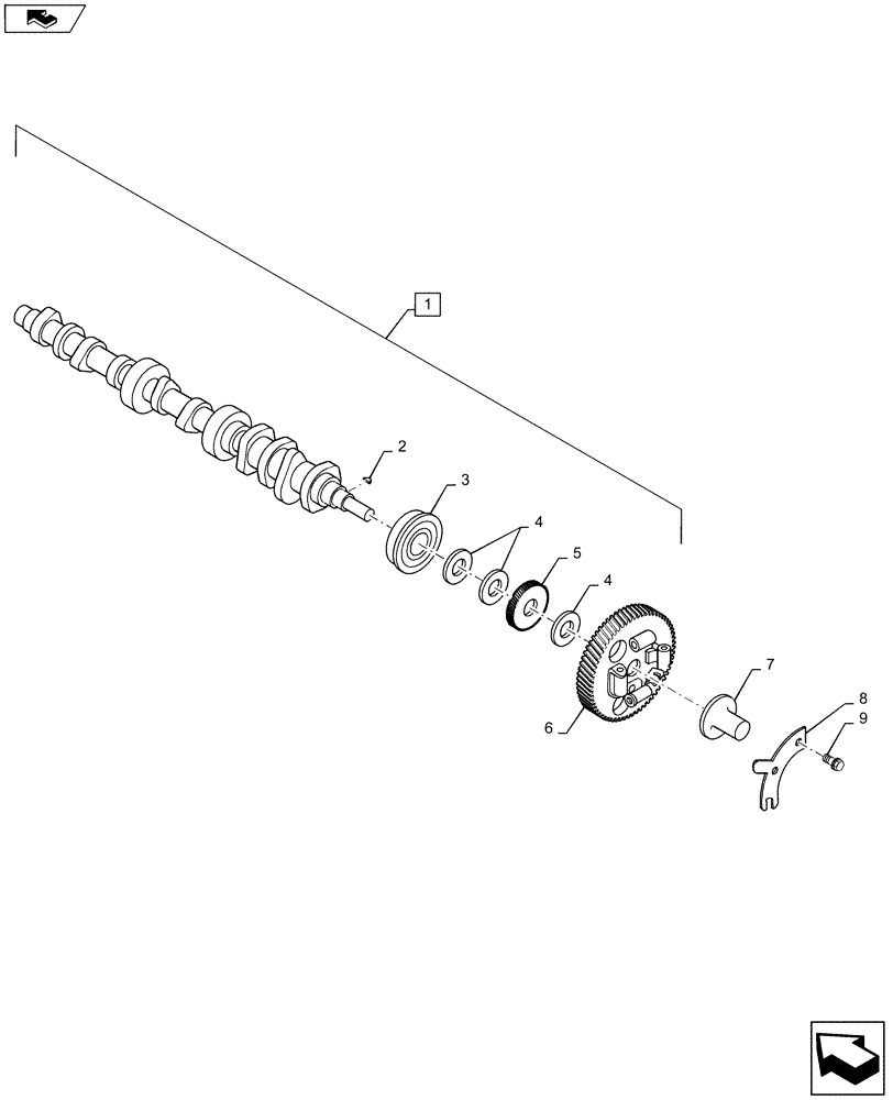 Схема запчастей Case SR160 - (10.106.AA) - CAMSHAFT, ASSY (10) - ENGINE