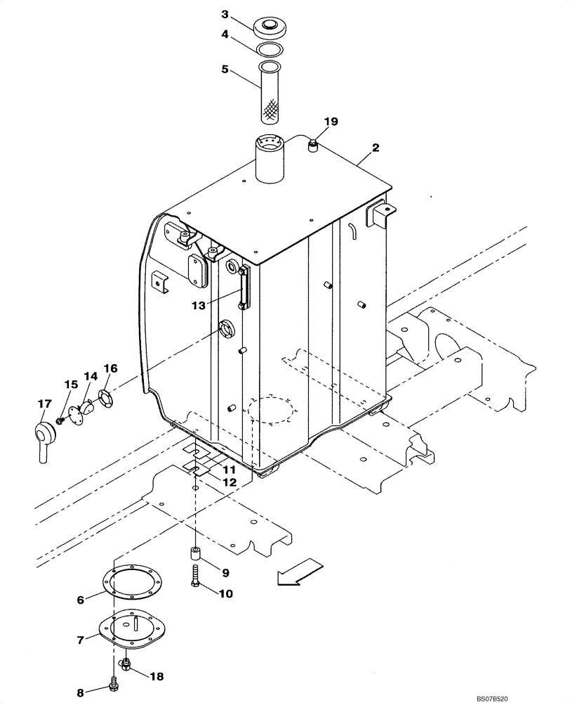 Схема запчастей Case CX210BNLC - (03-01) - FUEL TANK (03) - FUEL SYSTEM