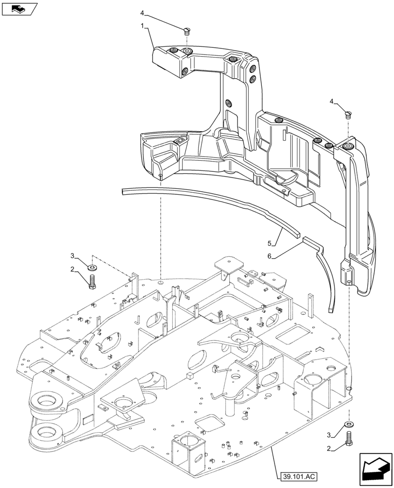 Схема запчастей Case CX80C - (39.140.AM) - COUNTERWEIGHT (39) - FRAMES AND BALLASTING