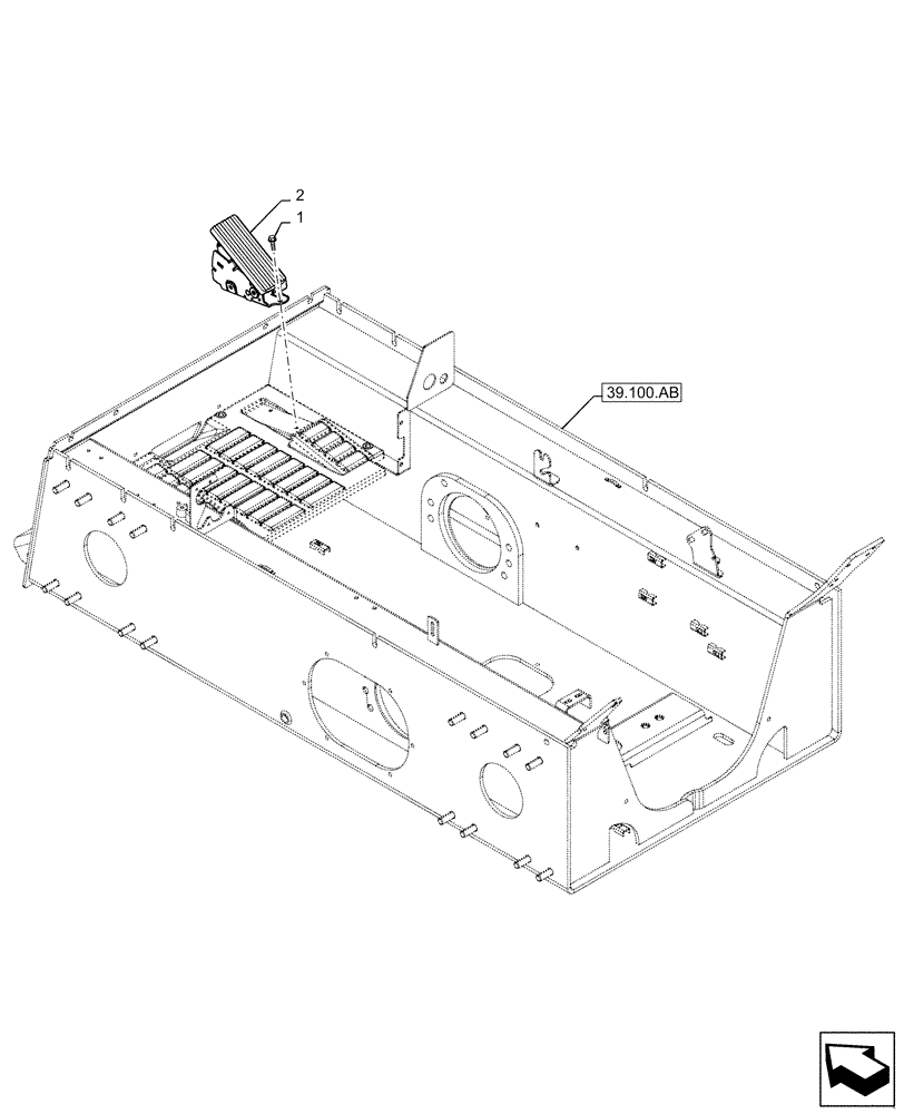 Схема запчастей Case SR210 - (10.220.AA[02]) - FOOT THROTTLE (10) - ENGINE