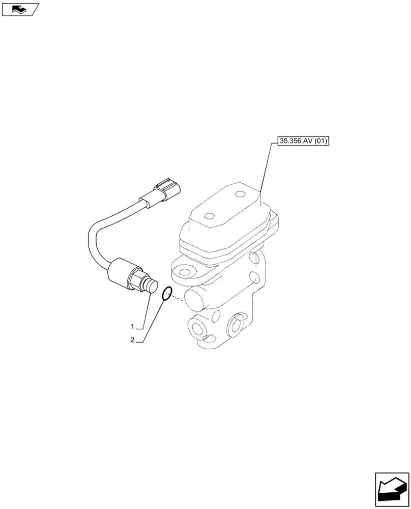 Схема запчастей Case CX80C - (55.036.AB[05]) - VAR - 461561 - HYDRAULIC FLUID PRESSURE SWITCH (55) - ELECTRICAL SYSTEMS