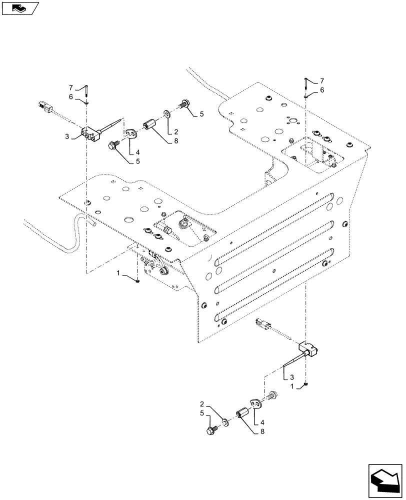 Схема запчастей Case SR200 - (55.405.CW) - ROAD LIGHTS BRAKE SWITCH (55) - ELECTRICAL SYSTEMS