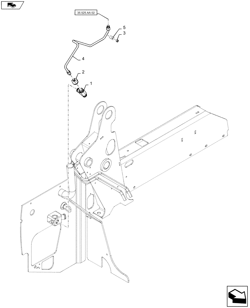 Схема запчастей Case SV185 - (35.525.AA[05]) - CASE DRAIN CHASSIS PLUMBING (35) - HYDRAULIC SYSTEMS