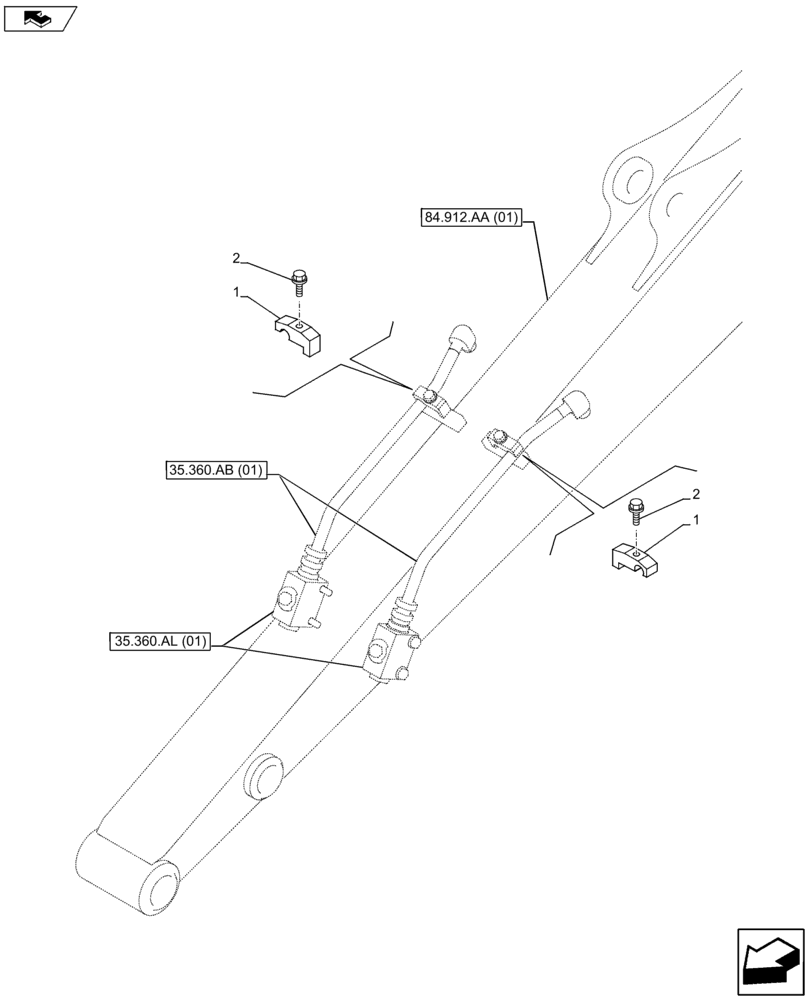 Схема запчастей Case CX80C - (35.360.AB[07]) - VAR - 461865, 461868, 461561 - HAMMER LINE (35) - HYDRAULIC SYSTEMS