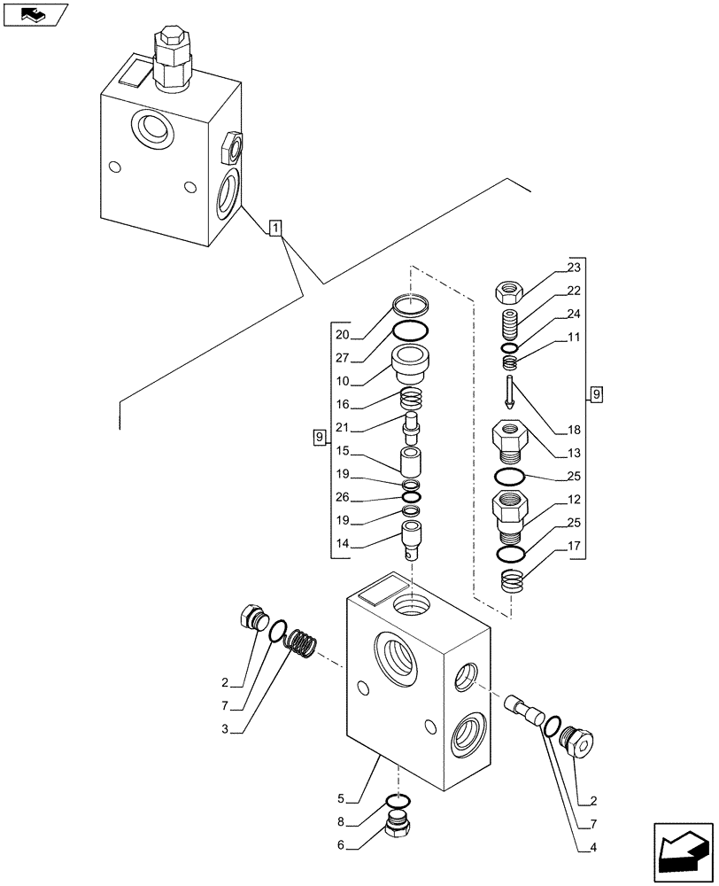 Схема запчастей Case CX80C - (35.357.AN) - VAR - 461868 - SHUT-OFF VALVE (35) - HYDRAULIC SYSTEMS