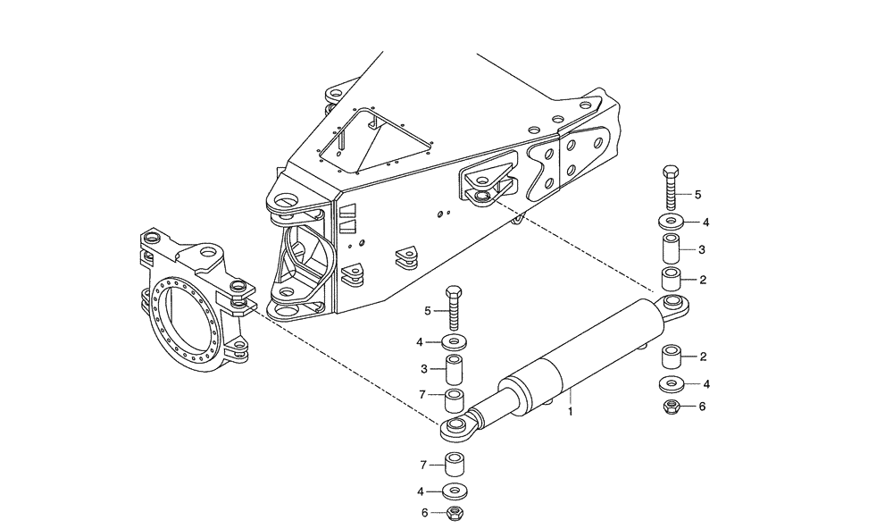 Схема запчастей Case 340 - (43A00000801[001]) - STEERING CYLINDER ASSY (87451601) (41) - STEERING