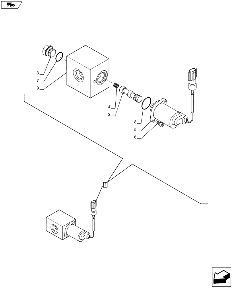 Схема запчастей Case CX75C SR - (35.357.AI[04]) - VAR - 461871 - SOLENOID VALVE (35) - HYDRAULIC SYSTEMS