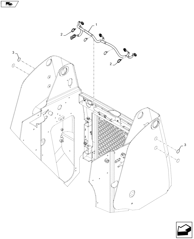 Схема запчастей Case SR130 - (55.101.AC[08]) - REAR LIGHT HARNESS, NO TURN SIGNAL (55) - ELECTRICAL SYSTEMS