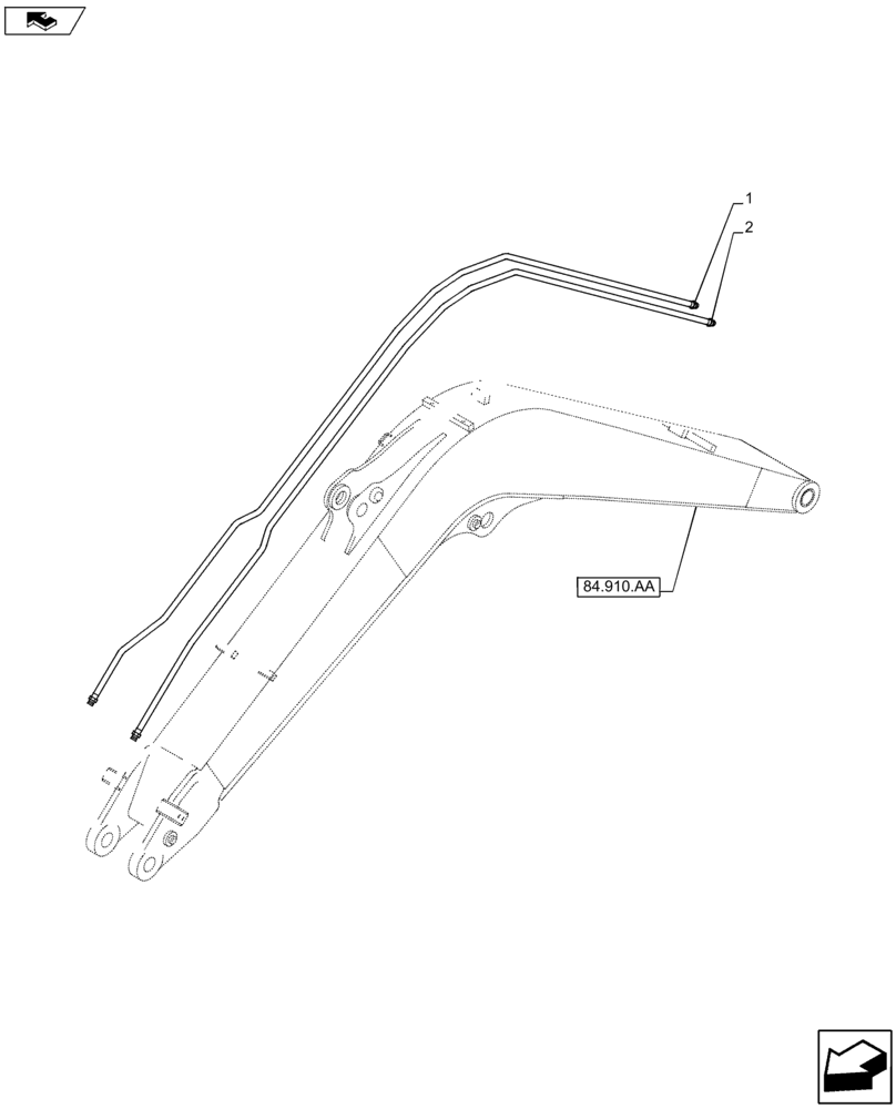 Схема запчастей Case CX80C - (35.738.AE[04]) - VAR - 481858 - BUCKET CYLINDER LINE (35) - HYDRAULIC SYSTEMS